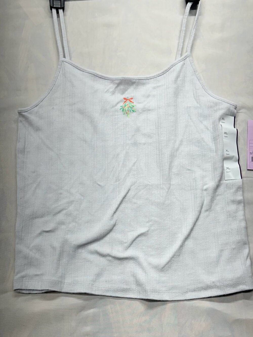 NWT Wild Fable Gray Mistletoe Ribbed Cami Tank Top XL Adjustable Straps Y2K Boho